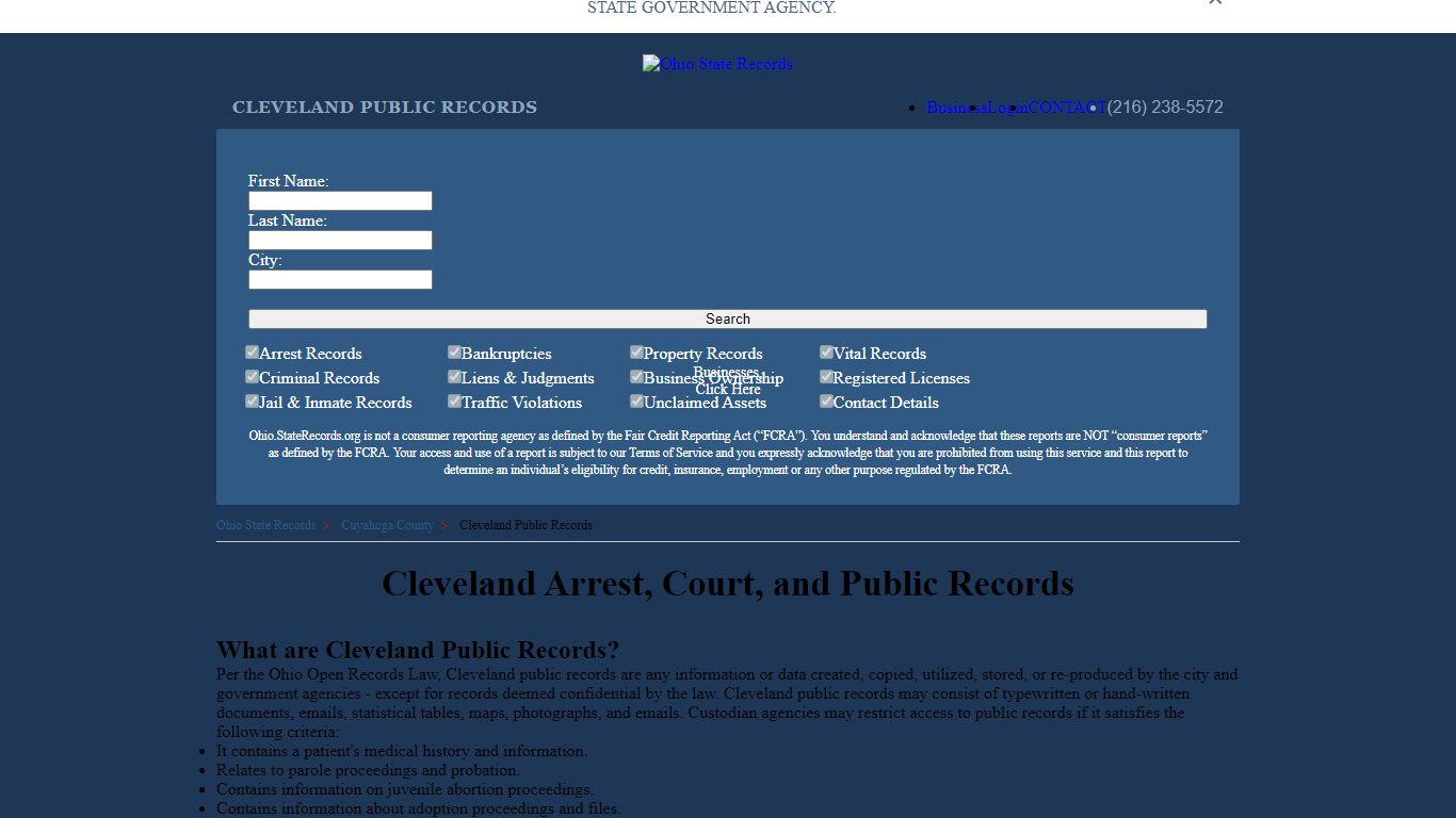 Cleveland Arrest and Public Records | Ohio.StateRecords.org